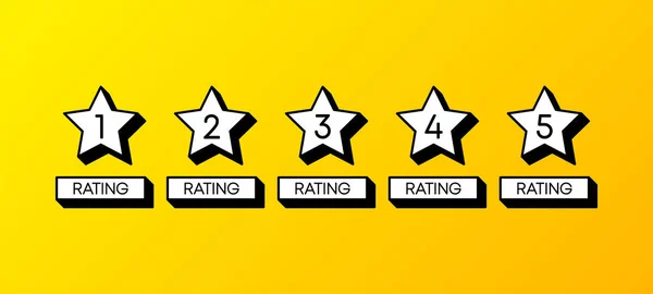 Five stars rating. Customer product rating review. Flat icon for apps and websites. Vector illustration. — 图库矢量图片