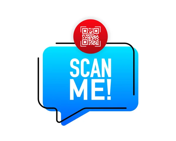 QR code scan to smartphone. Verification Qr code for payment. Inscription scan me. Vector illustration. — Stockvektor