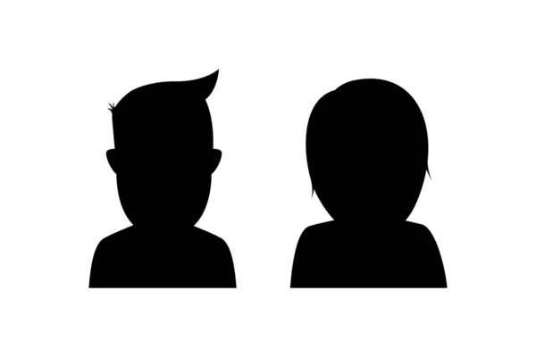 Černé siluety mužů a žen. Bílé pozadí. Vektorová ilustrace. — Stockový vektor