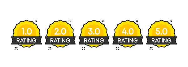 Rating five stars set, customer feedback five star template. Vektorová ilustrace. — Stockový vektor