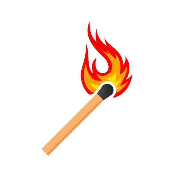 Burning Match icono sobre fondo blanco. Ilustración vectorial . — Vector de stock