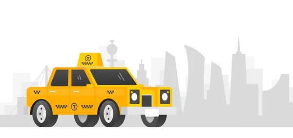 Taxi Car Isolated City Background Taxi Service Vector Illustration — Image vectorielle