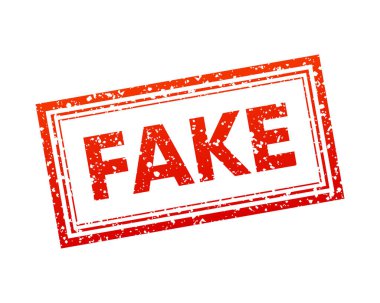 Sahte grunge pulu. Pejmürde bir kırmızı rozet. Vektör illüstrasyonu