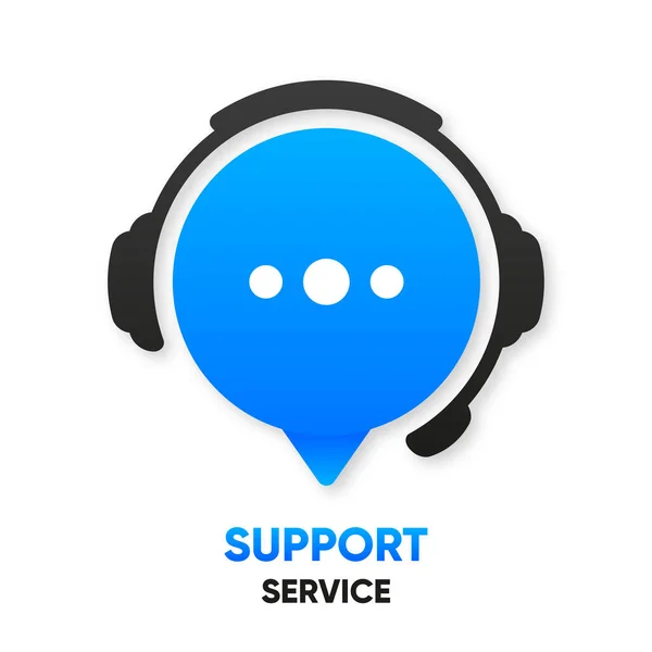 Service Assistance Clientèle Icônes Chat Logo Centre Appels Concept Hotline — Image vectorielle