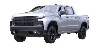 Kamyonet arka planda izole edilmiş. 3d görüntüleme - illüstrasyon