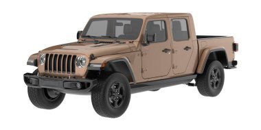 Kamyonet arka planda izole edilmiş. 3d görüntüleme - illüstrasyon