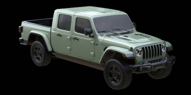 Kamyonet arka planda izole edilmiş. 3d görüntüleme - illüstrasyon