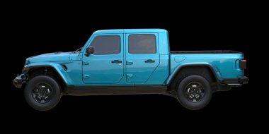 Kamyonet arka planda izole edilmiş. 3d görüntüleme - illüstrasyon