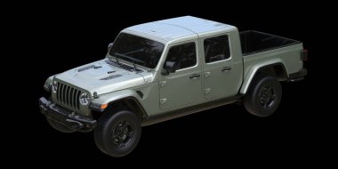 Kamyonet arka planda izole edilmiş. 3d görüntüleme - illüstrasyon