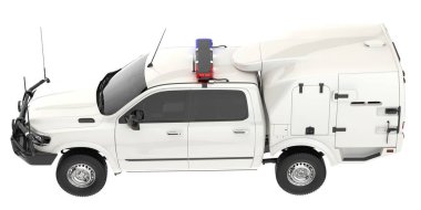 Kamyonet arka planda izole edilmiş. 3d görüntüleme - illüstrasyon