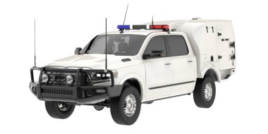 Kamyonet arka planda izole edilmiş. 3d görüntüleme - illüstrasyon