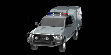 Kamyonet arka planda izole edilmiş. 3d görüntüleme - illüstrasyon