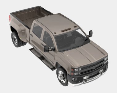 Kamyonet arka planda izole edilmiş. 3d görüntüleme - illüstrasyon