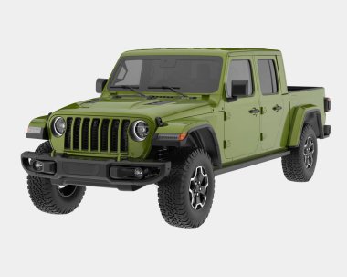 Kamyonet arka planda izole edilmiş. 3d görüntüleme - illüstrasyon