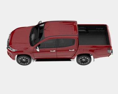 Kamyonet arka planda izole edilmiş. 3d görüntüleme - illüstrasyon