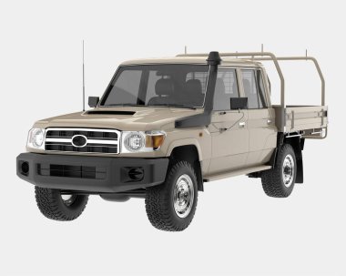 Kamyonet arka planda izole edilmiş. 3d görüntüleme - illüstrasyon