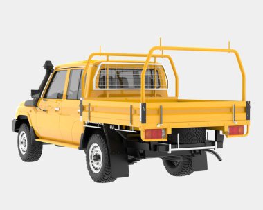 Kamyonet arka planda izole edilmiş. 3d görüntüleme - illüstrasyon