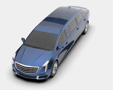 Arka planda lüks bir araba var. 3d görüntüleme - illüstrasyon