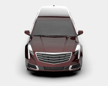 Arka planda lüks bir araba var. 3d görüntüleme - illüstrasyon