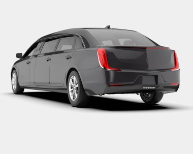 Arka planda lüks bir araba var. 3d görüntüleme - illüstrasyon