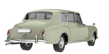 Arka planda lüks bir araba var. 3d görüntüleme - illüstrasyon