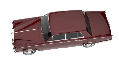 Arka planda lüks bir araba var. 3d görüntüleme - illüstrasyon