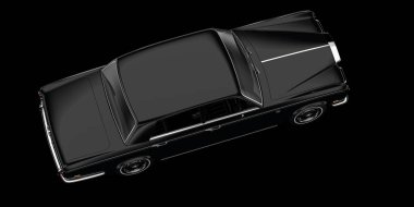 Arka planda lüks bir araba var. 3d görüntüleme - illüstrasyon