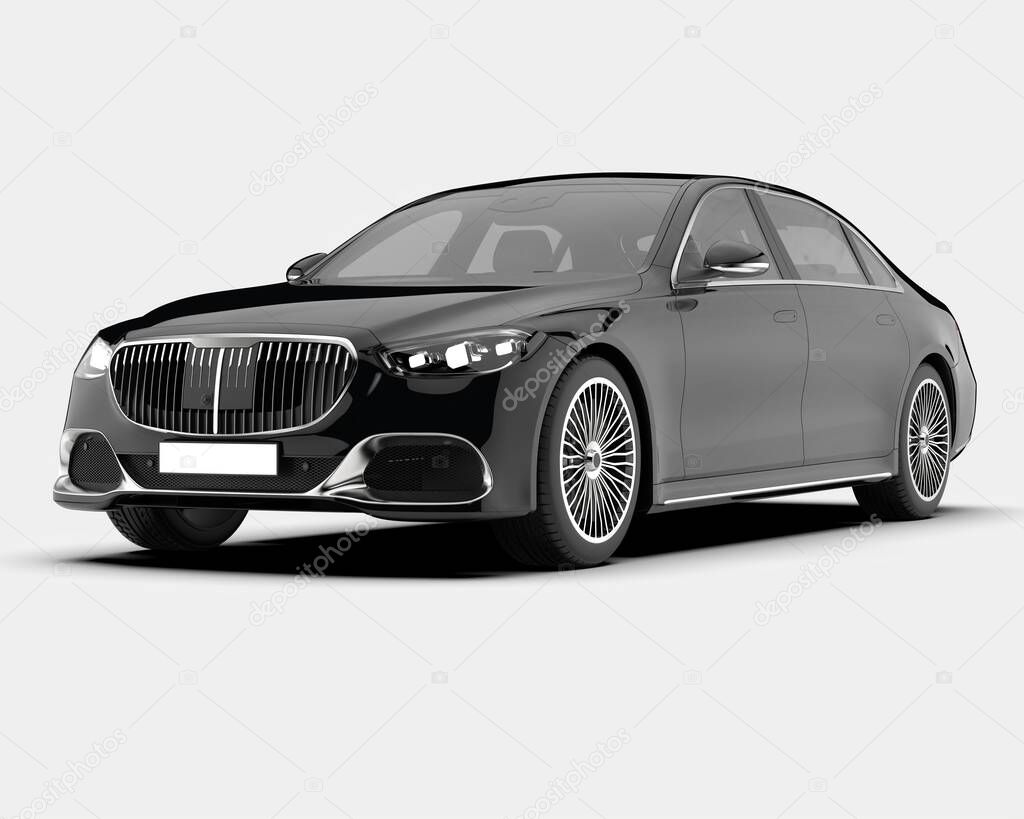 Luxury car isolated on background. 3d rendering - illustration