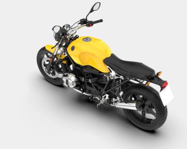 Motosiklet arka planda izole edilmiş. 3d görüntüleme - illüstrasyon