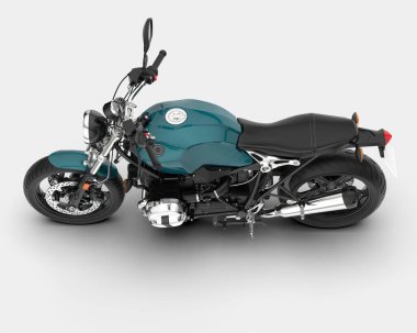 Motosiklet arka planda izole edilmiş. 3d görüntüleme - illüstrasyon