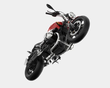 Motosiklet arka planda izole edilmiş. 3d görüntüleme - illüstrasyon