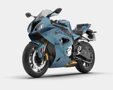 Motosiklet arka planda izole edilmiş. 3d görüntüleme - illüstrasyon