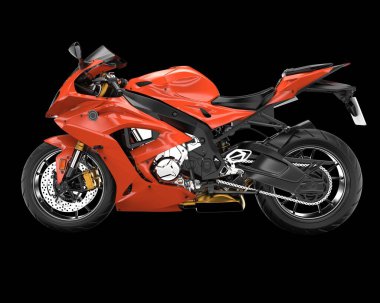 Motosiklet arka planda izole edilmiş. 3d görüntüleme - illüstrasyon