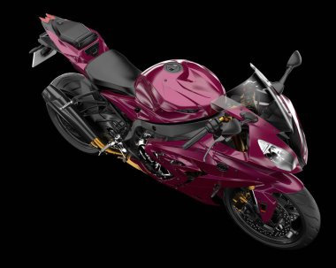 Motosiklet arka planda izole edilmiş. 3d görüntüleme - illüstrasyon