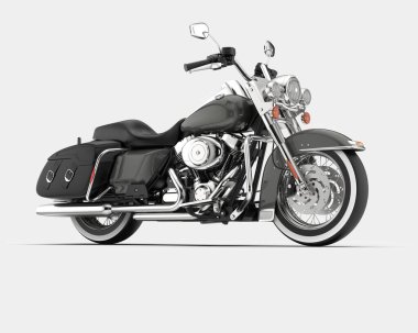 Motosiklet arka planda izole edilmiş. 3d görüntüleme - illüstrasyon