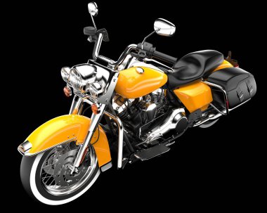 Motosiklet arka planda izole edilmiş. 3d görüntüleme - illüstrasyon