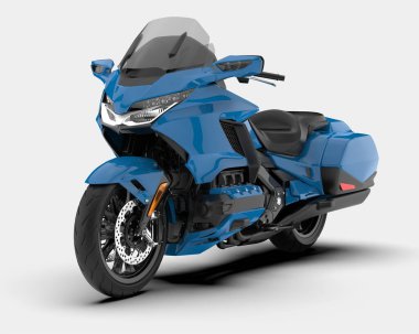 Motosiklet arka planda izole edilmiş. 3d görüntüleme - illüstrasyon