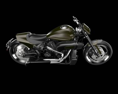 Motosiklet arka planda izole edilmiş. 3d görüntüleme - illüstrasyon