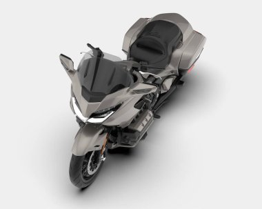 Motosiklet arka planda izole edilmiş. 3d görüntüleme - illüstrasyon