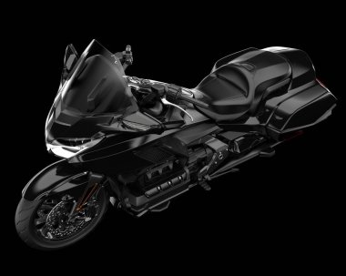 Motosiklet arka planda izole edilmiş. 3d görüntüleme - illüstrasyon