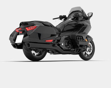 Motosiklet arka planda izole edilmiş. 3d görüntüleme - illüstrasyon