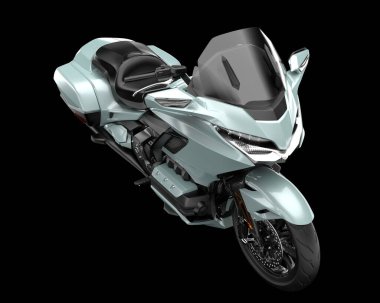 Motosiklet arka planda izole edilmiş. 3d görüntüleme - illüstrasyon