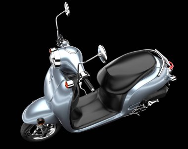 Motosiklet arka planda izole edilmiş. 3d görüntüleme - illüstrasyon