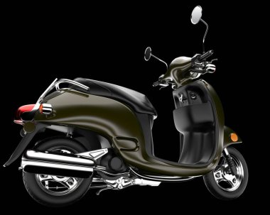 Motosiklet arka planda izole edilmiş. 3d görüntüleme - illüstrasyon