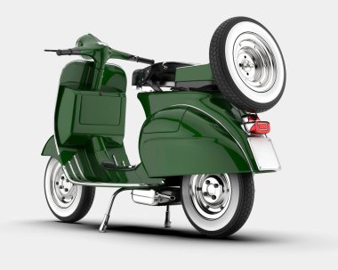 Scooter arka planda izole edilmiş. 3d görüntüleme - illüstrasyon