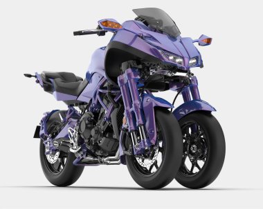Motosiklet arka planda izole edilmiş. 3d görüntüleme - illüstrasyon
