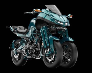Motosiklet arka planda izole edilmiş. 3d görüntüleme - illüstrasyon