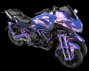 Motosiklet arka planda izole edilmiş. 3d görüntüleme - illüstrasyon