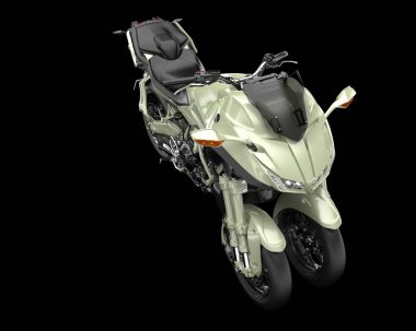 Motosiklet arka planda izole edilmiş. 3d görüntüleme - illüstrasyon