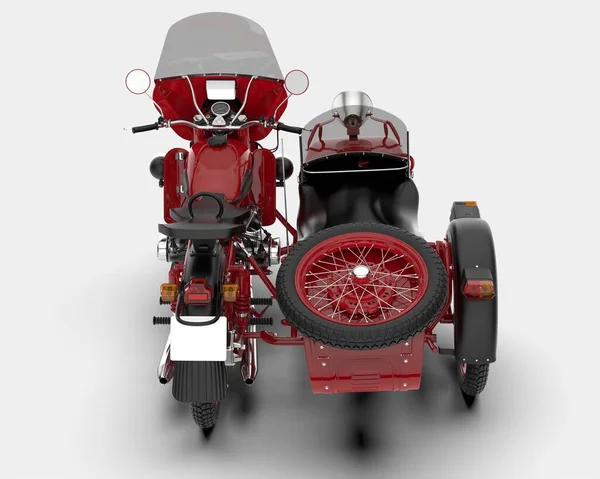 Motocicleta Com Sidecar Isolado Fundo Renderização Ilustração — Fotografia de Stock